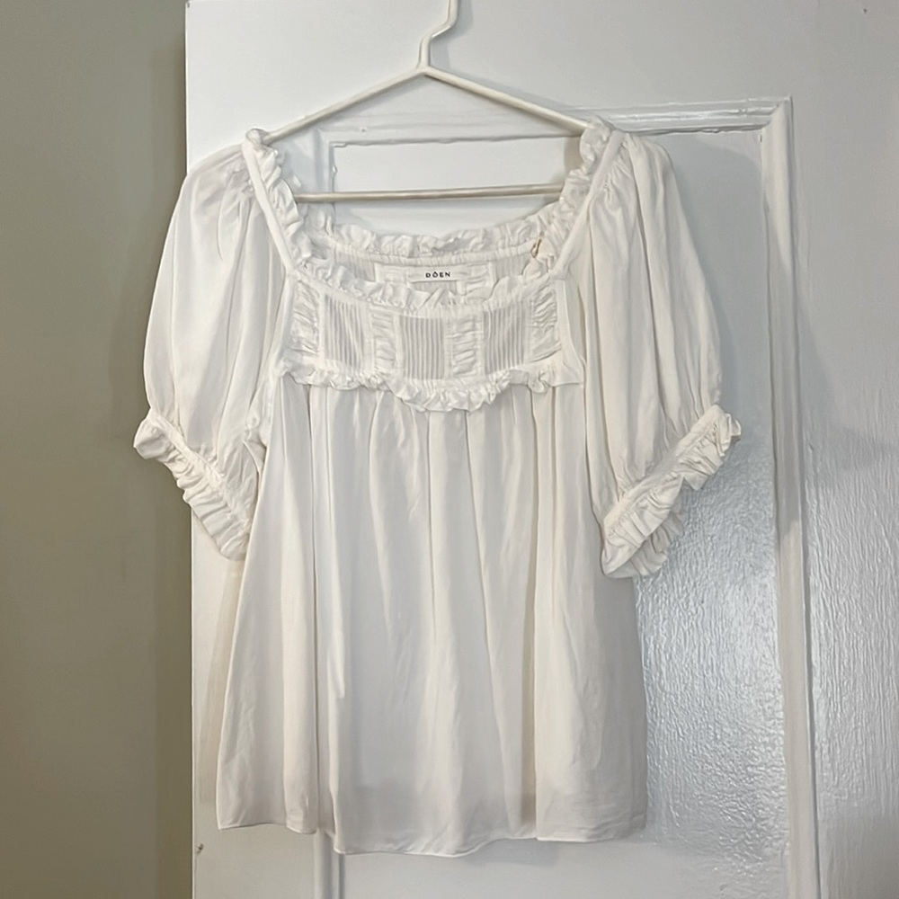 DOEN Frances Top in White Cotton blend size M